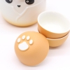 Pomarańczowy Zestaw do Herbaty Panda 3 Kubeczki w etui
