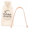 Miedziana skrobaczka do języka Orinko 12 cm z woreczkiem