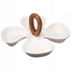 Patera na przekąski Secret De Gourmet porcelana drewno poczwórna