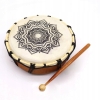 Bęben Szamański z drewna i skóry Mandala z Pałeczką 20 cm