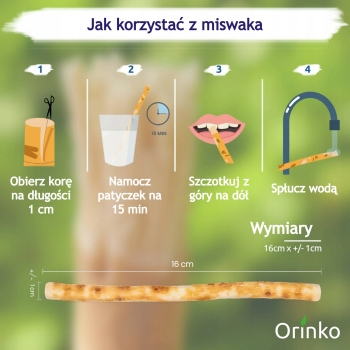 Miswak Orinko – naturalna szczoteczka do zębów z etui