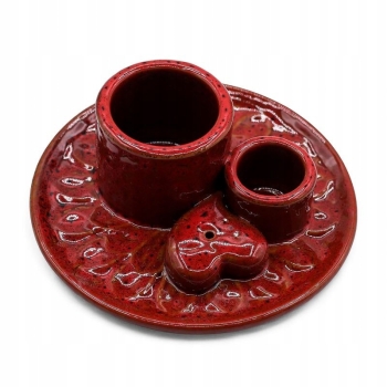Ceramiczna podstawka na Palo Santo i kadzidła Mandala – czerwona z połyskiem