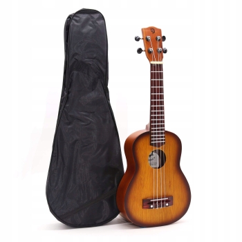 Ukulele Sopranowe drewniane ręcznie wykonane kolor Pomarańczowy Opalany