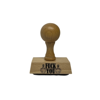 Śmieszna pieczątka FUCK YOU drewniana stempel