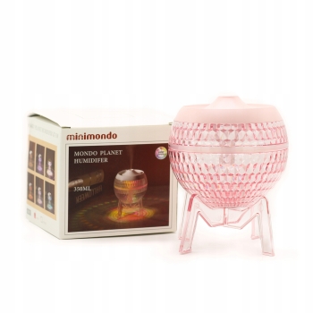 Nawilżacz Powietrza Lampka LED Glob Różowy