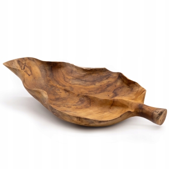 Misa z drewna tekowego Liść 40 cm