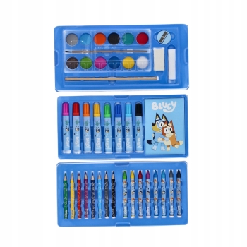 Zestaw plastyczny Bluey – 52 elementy w walizce