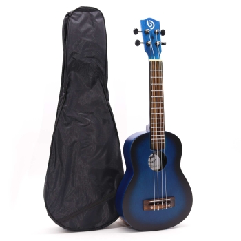 Ukulele Sopranowe drewniane ręcznie wykonane kolor Niebieski Opalany