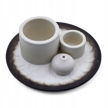 Ceramiczna podstawka na Palo Santo i kadzidła Mandala – biało-czarna