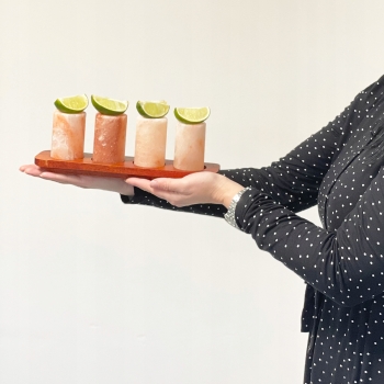 Zestaw 4 Kieliszków Solnych do Tequili z podstawką