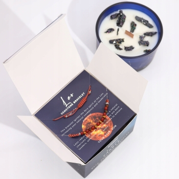 Świeca zapachowa z bransoletką z kamieni ZODIAK - LEW