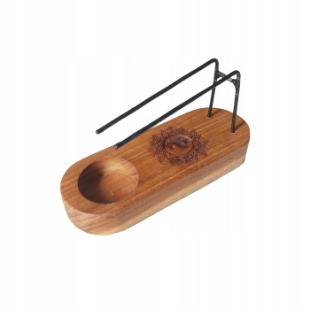 Podstawka z Drewna Tekowego na kadzidła Palo Santo  - Yin-Yang