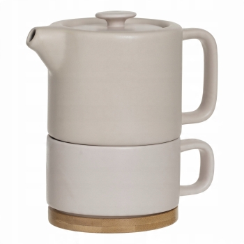 Zestaw do herbaty Secret de Gourmet czajniczek z filiżanką 400 ml różowy