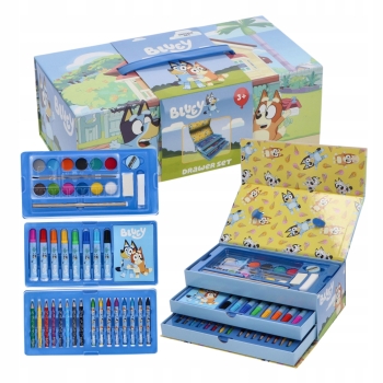 Zestaw plastyczny Bluey – 52 elementy w walizce