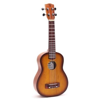 Ukulele Sopranowe drewniane ręcznie wykonane kolor Pomarańczowy Opalany