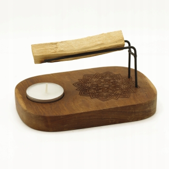 Podstawka z Drewna Tekowego na kadzidła Palo Santo  - Yin-Yang