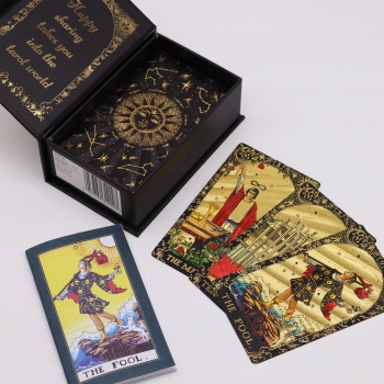 Karty tarota ze złotą folią „Niech Zacznie Się Magia” – 78 kart