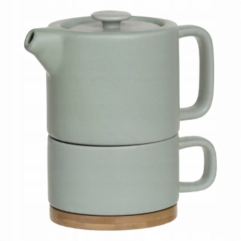 Zestaw do herbaty Secret de Gourmet czajniczek z filiżanką 400 ml zielony