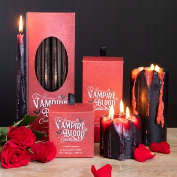 Zestaw Świec Stożkowych Vampire Blood - Efekt Krwawiącego Wosku, 8 sztuk